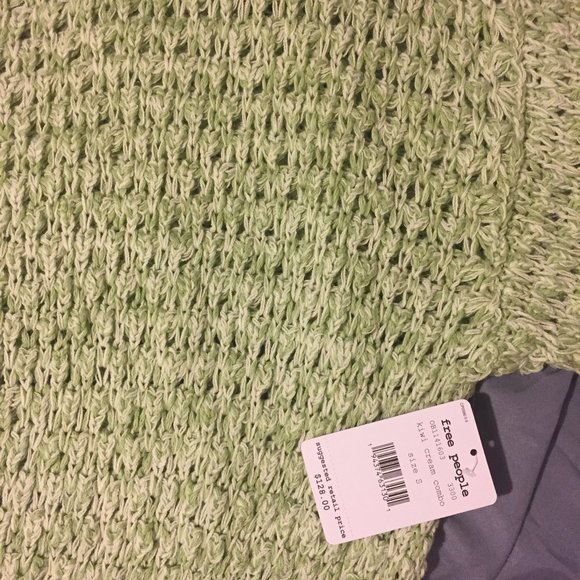 Free People Coconut V Neck Sweater in Kiwi Combo - Picture 4 of 5